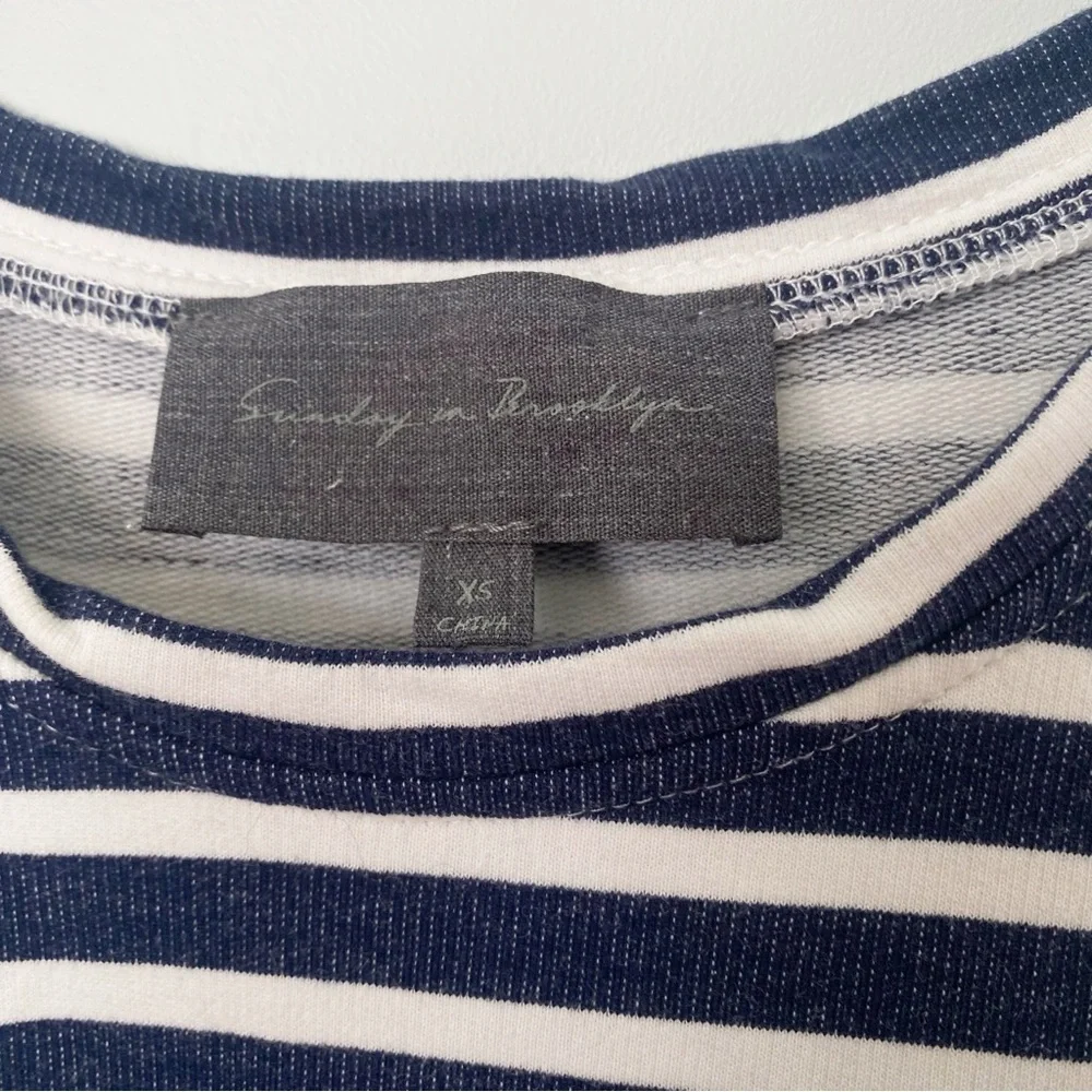 Anthropologie SUNDAY IN BROOKLYN Faux Layered Nautical sleeveless shirt - Picture 4 of 5